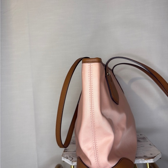 Michael Kors Pink and Brown Tote Bag with Leather Accents - Picture 4 of 15